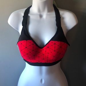 Red Black sports bra